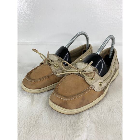 Sperry Top Sider Angelfish Gold Sparkle Boat Shoes Women’s Size 8 - Picture 1 of 8